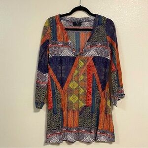 AX Paris Aztec Printed Swing Dress Multi Color Size 8